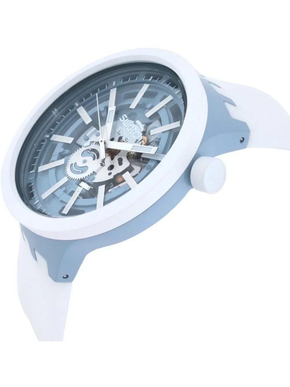 NWT Swatch Big Bold Whice Quartz Blue Dial Unisex Watch